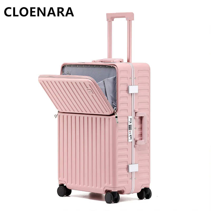 COLENARA muslimah bagaglio per Laptop apertura anteriore Trolley multifunzionale valigia per cabina con telaio in alluminio per PC