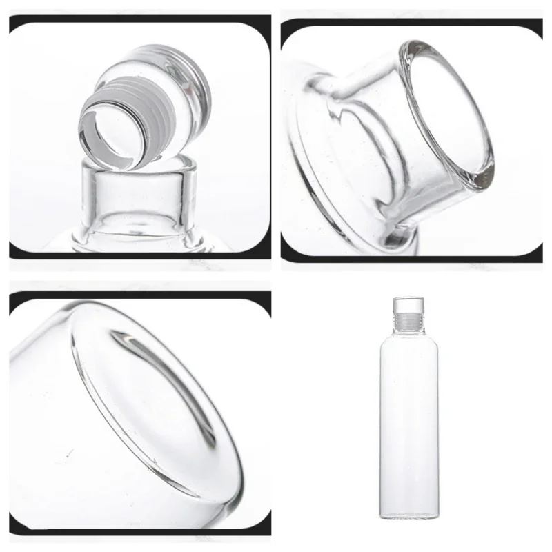 300-1000ML Glass Water Bottle Large Capacity Multi-function Creative Simple Milk Cup Portable Transparent Outdoor Sports Bottle