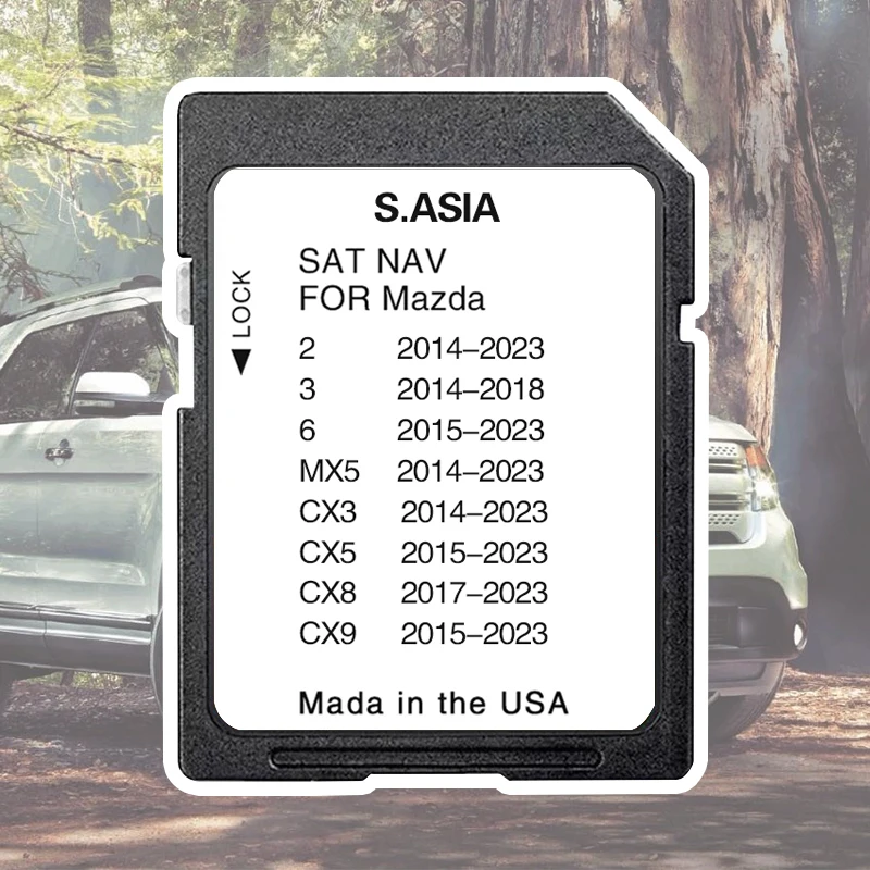 2023 for Mazda Connect1 system Navigation SD Card Update South Asia Map GPS for Mazda 2/3/6/MX5/CX3/CX5/CX8/CX9 Vehicle Sat Navi