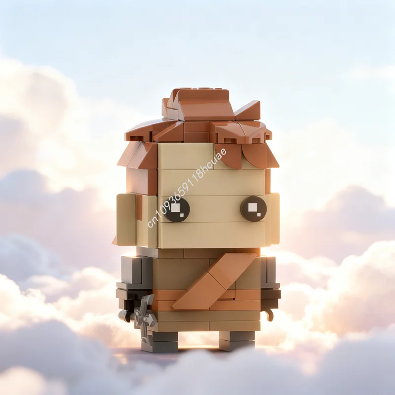 130pcs MOC Civilian Castle Crashers Brickheadz Model Building Blocks Construction Festival Gift Toys Idea Brick Education