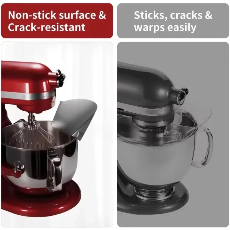 Stainless Steel Pour Shield for Stand Mixer Bowls – No Spill Splash Guard Compatible with KitchenAid, Dishwasher Safe