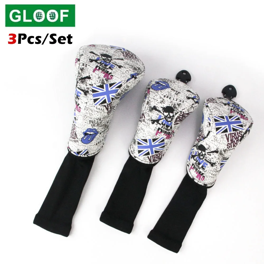 3Pcs/Set Golf Head Covers Driver 3 4 5 7 X Wood Headcovers Long Neck Knit Protective Cover Fairway Driver Club Accessories