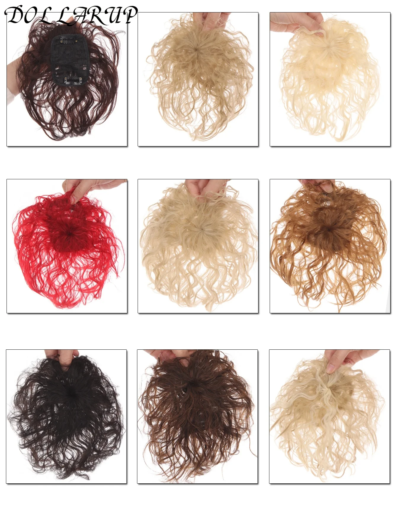 JKL 8Inch Synthetic Clip In Hair Extension Short Curly Toupee Hairpiece for Women With Thinning Hair Increase Hair Volume