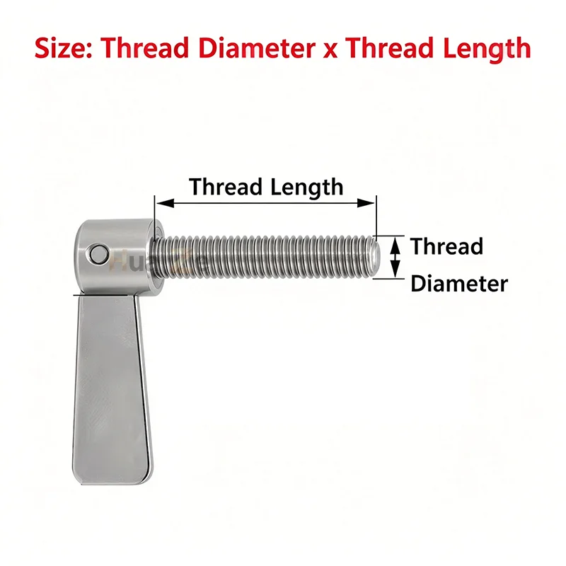 UNC 1/4 3/8 5/16 Stainles Steel L Handle Thumb Screw Adjustable Revolving Arm Tool-Free for Machinery Guard Electronic Enclosure