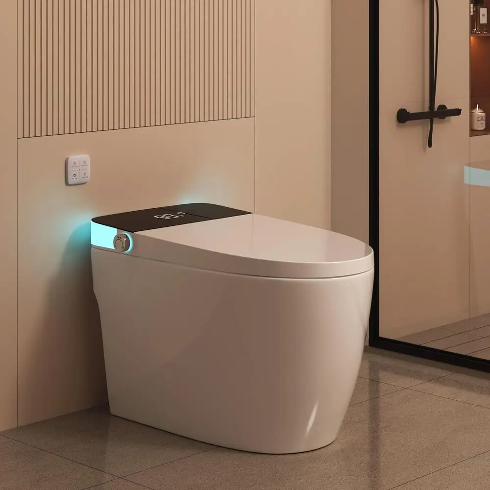 

Smart Toilet with Heated Seat, Auto Flush, Soft-Close Seat & Lid, Night Light, Electric Toilets with Dual Flush Remote - Pre-Wet