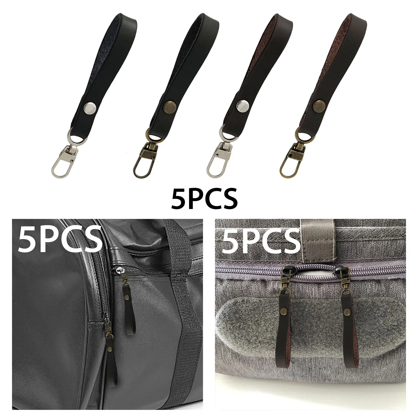 5 Pieces Zipper Repair Kits PU Leather for Bag Jackets Coats Backpack DIY