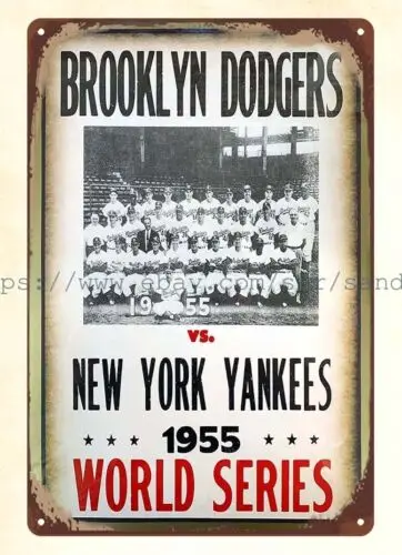 1955 baseball BROOKLYN NEW YORK metal tin sign new home decorating ideas