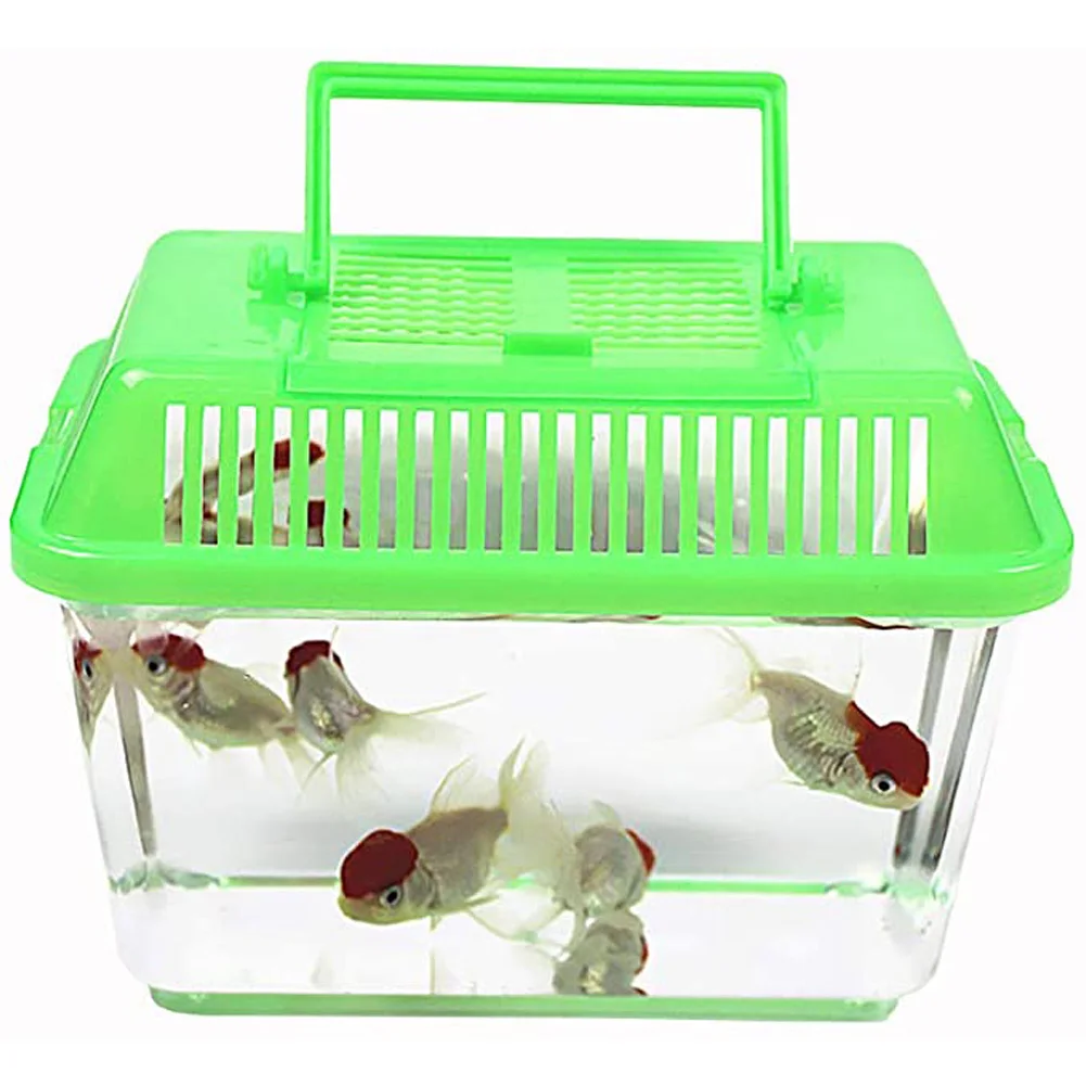 Portable Pet Breeding Box Transparent Tortoise Cylinder Goldfish Bowl Random Color Wholesale