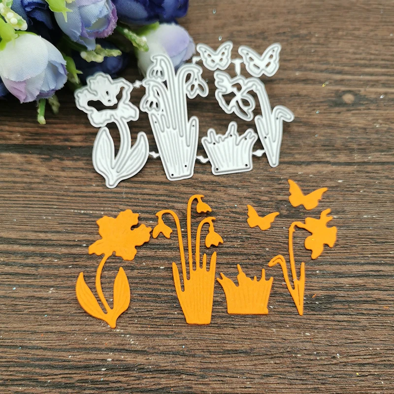 

AOKEDIY Flowers plants Metal Cutting Dies Stencils For DIY Scrapbooking Decorative Embossing Handcraft Template