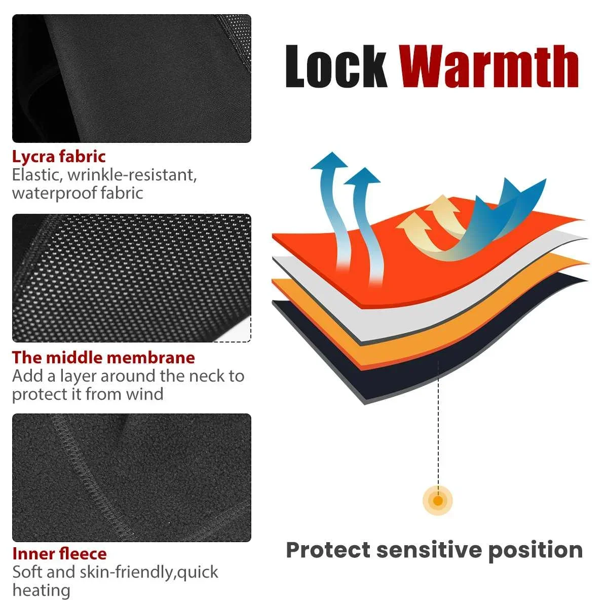 قناع ركوب الدراجات النارية قناع وجه كامل للشتاء مقاوم للماء من الصوف الدافئ المقاوم للرياح للرجال والنساء دورة التزلج في الهواء الطلق من الصوف الرياضي