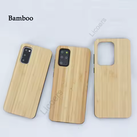 for Samsung Galaxy S25 S24 S23 S22 S21 FE Note 20 S20 Ultra Plus Case Thin Solid Natural Wood Cherry Walnut Bamboo Cover Shell