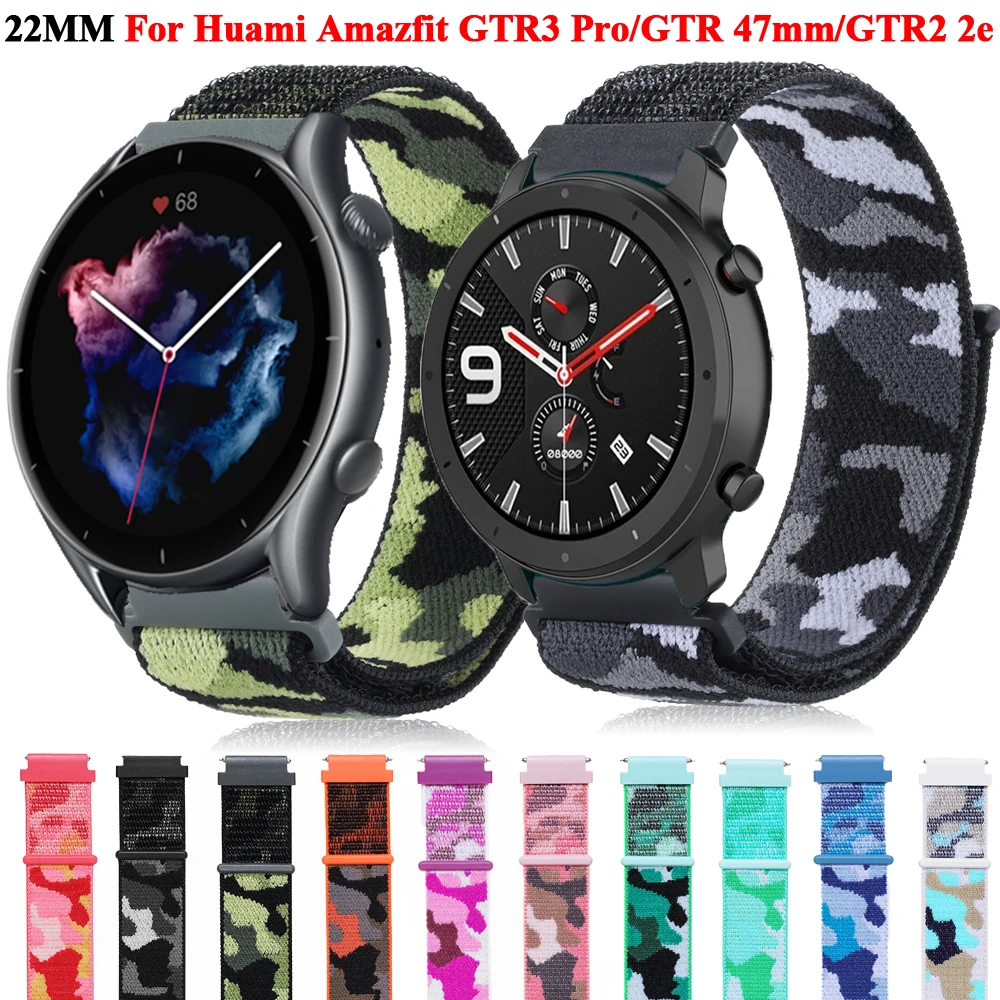 

Ремешок нейлоновый для смарт-часов Amazfit GTR 3 Pro, браслет для Xiaomi Amazfit Pace/Stratos2 3/GTR2/GTR 2e, 22 мм