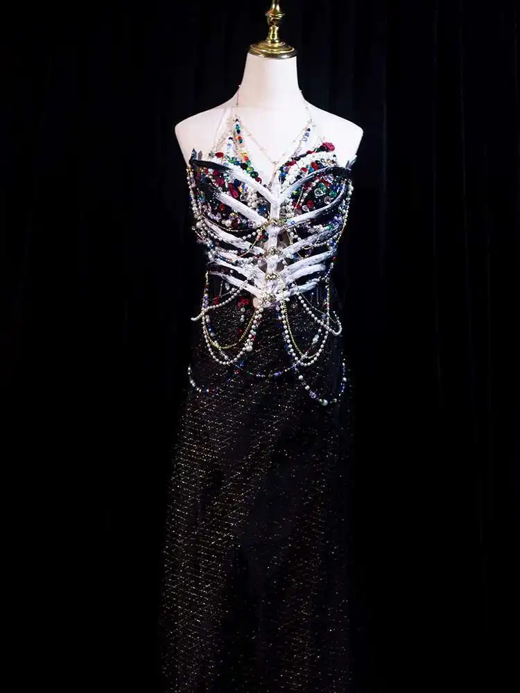 

Diamond Explosion Original Handmade Internet Celebrity Live Performance European And American EDC Electronic Syllable Jumpsuit