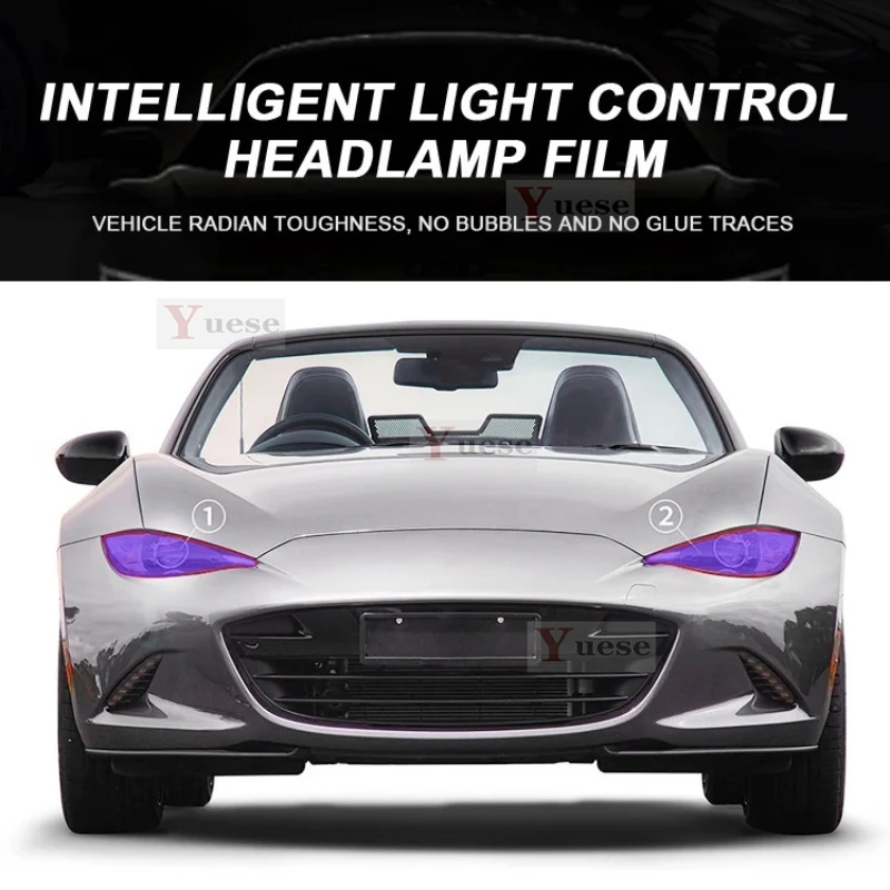 

Для MAZDA MX-5 2016-2022 2023 2 шт. защитная пленка для фар автомобиля прозрачная дымчатая черная наклейка из ТПУ