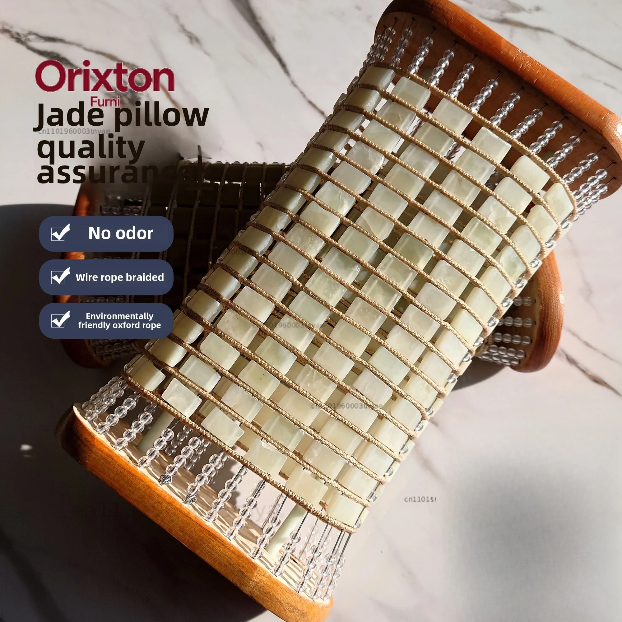 Natural Hollow Handmade Jade Pillow Green Yellow White Ice Cooling Steel Wire Handweaving Breathable Bedding Accessories
