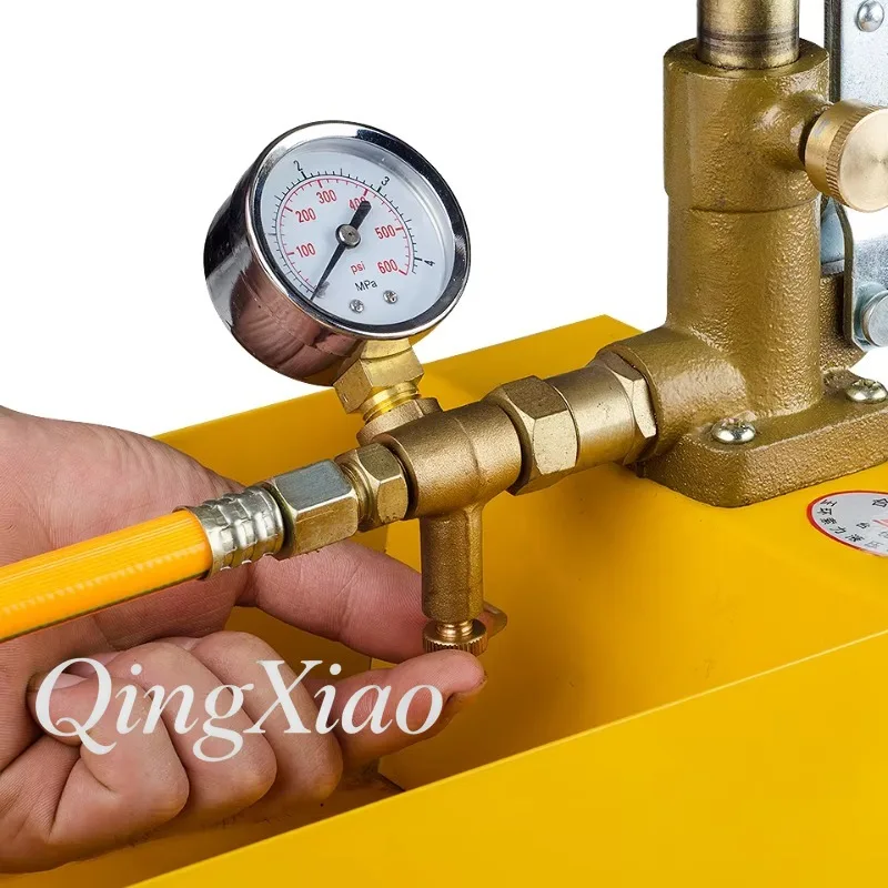 Heavy Duty Manual Pressure Test Pump All Brass Construction High Pressure Hydrostatic Tester For Pipeline Boiler Pressure Vessel