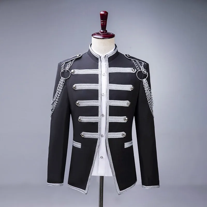 

Костюмы для мужчин, военная форма, сценический костюм для шоу, бара, певицы, модные костюмы для парикмахера, волшебника, джентльмена