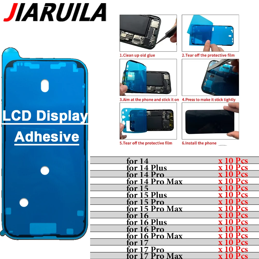 150Set to 40set LCD Display Frame Bezel Waterproof Seal Tape Glue Adhesive Sticker For IPhone 11 12 13 14 Pro Max 8 Plus 16 17