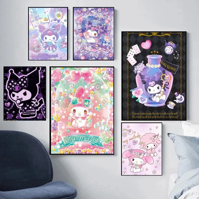 Sanrio Art Kuromi 5D Diamond Painting My Melody Cute Hello Kitty Embroidery Cross Stitch Kit Picture Home Decor Children's Gifts