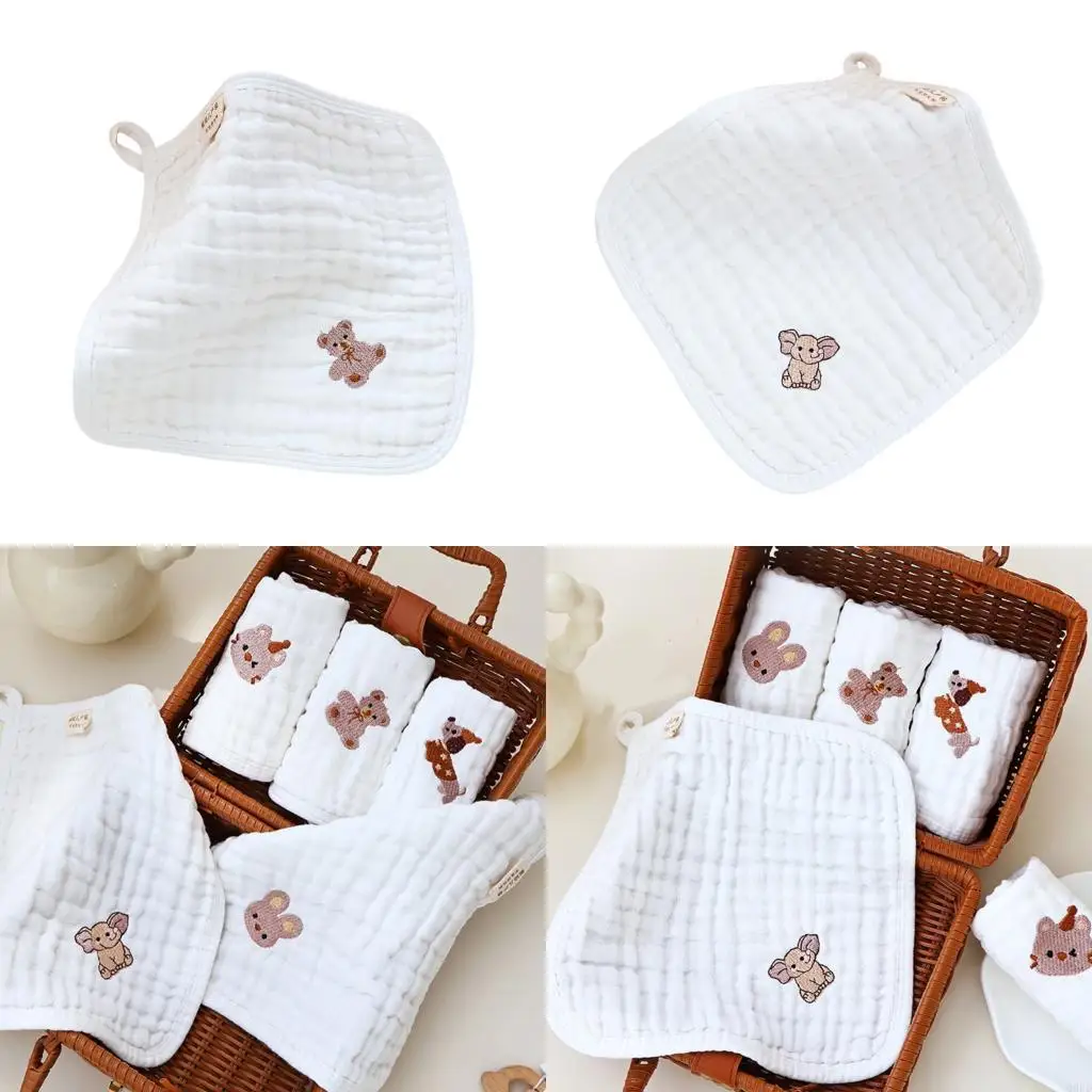   5Pcs/1pc Toddler Baby Burp Cloth Newborns Square Towel Cotton Small Handkerchief