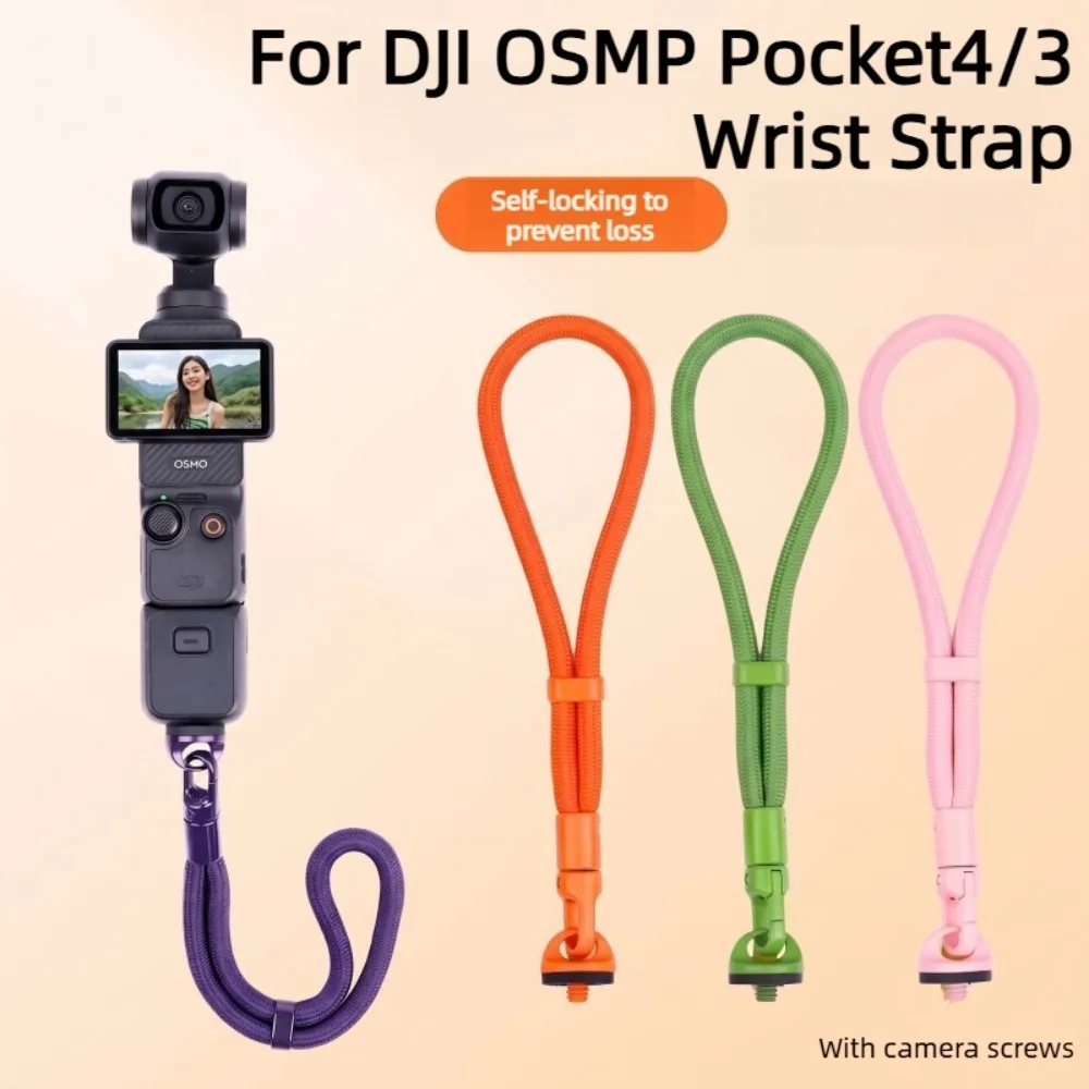 Colorful Braided Camera Wrist Strap Adjustable Hand Lanyard with 1/4 Screw for DJI Pocket 4 3 Gimbal Camera Anti-Lost Wristband