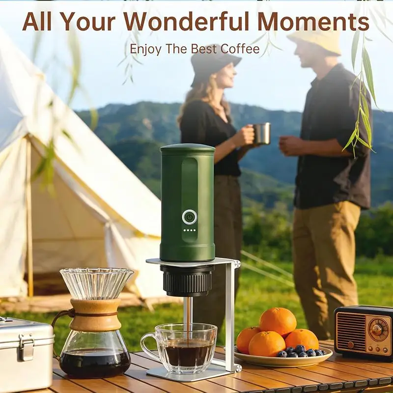 Picture 4: Foldable Aluminum Alloy Coffee Drip Holder Stand for Wireless Portable Espresso Machine Electric Pour over Brewer Travel Support
