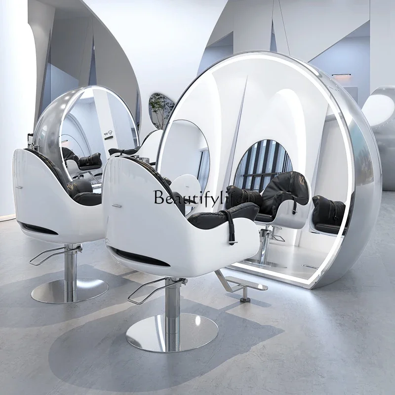 02Barber shop mirror, special double-sided mirror for hair salon, fashion hair salon hair cutting mirror