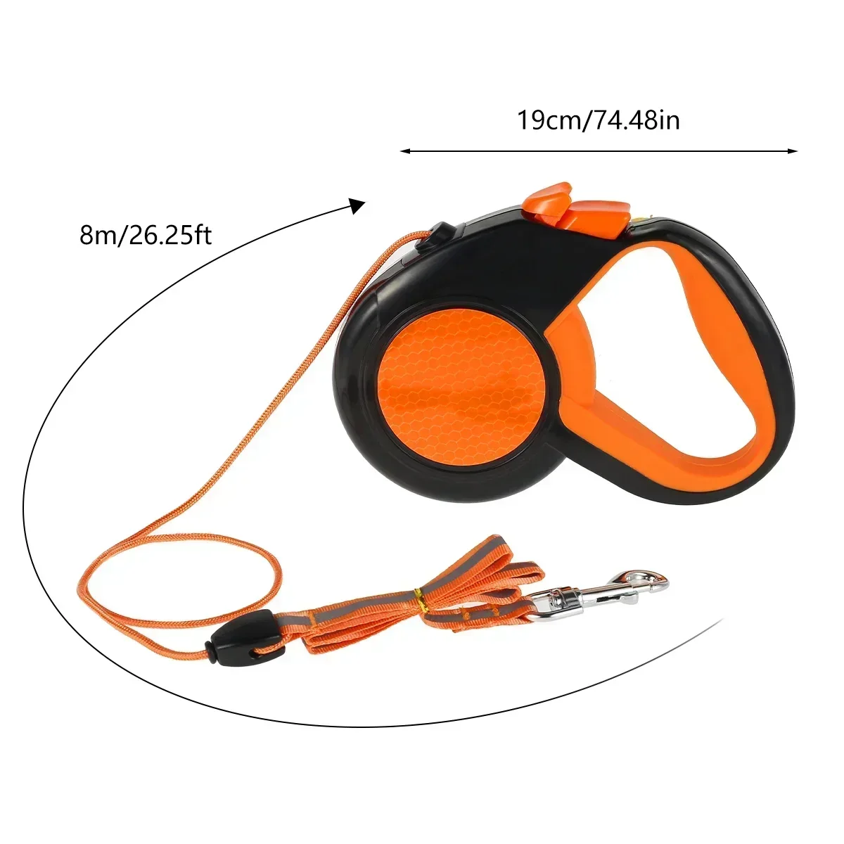 8M Retractable Dog Lead Heavy Duty Pet Walking Leash with Strong Reflective Tape Non-Slip Handle for Small Medium Large Dogs NEW 4