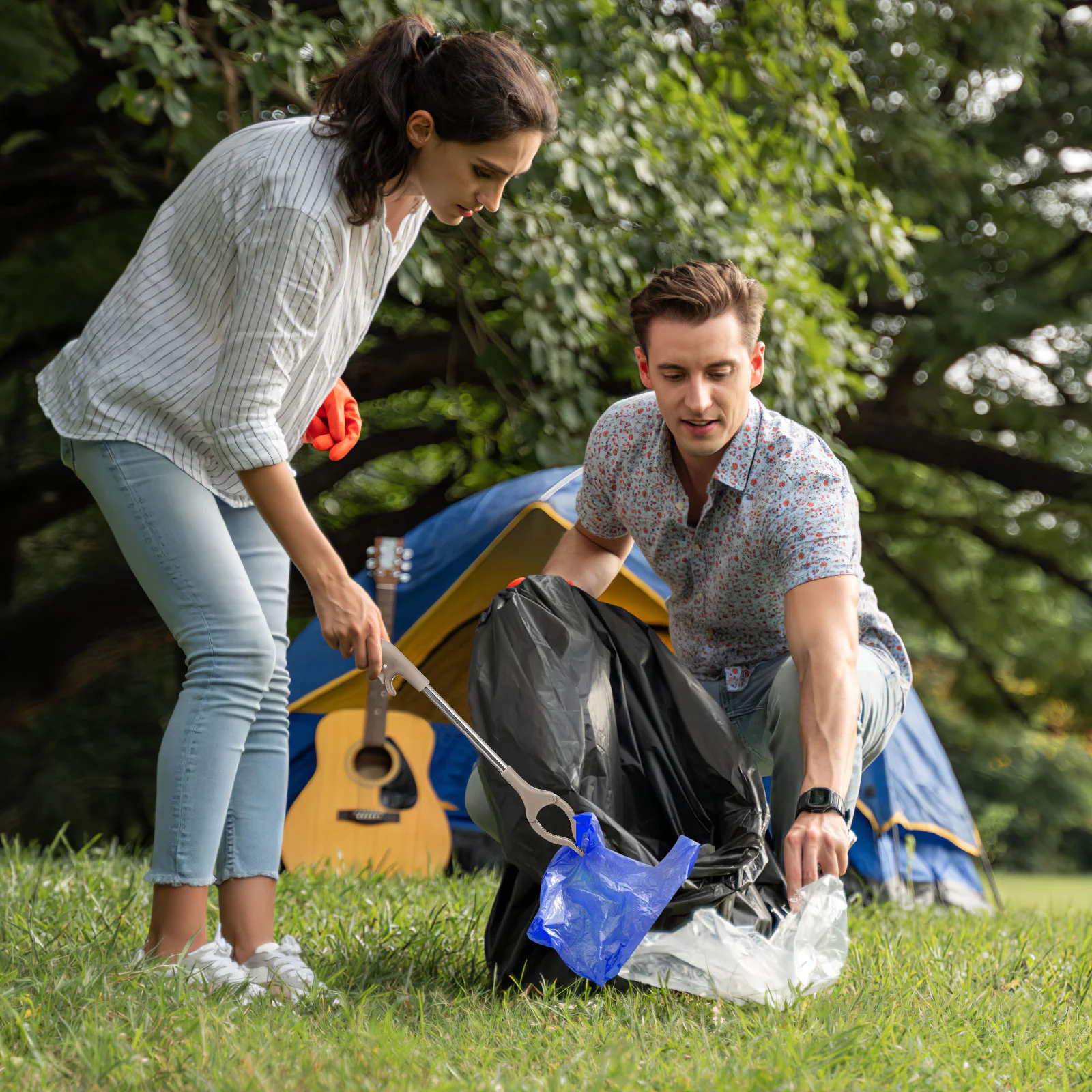 Lixo Grabber Garra com Alça, Lixo Pick Up Stick, Litter Picker, Grabber Tool, Fácil de segurar, Acessório de limpeza