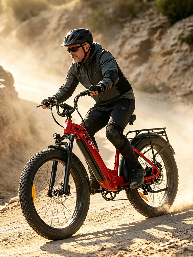 BODYWEL D9 Elektrofahrrad 26" Fat Tire E-Bike, 48V 15Ah Abnehmbarer Akku, BAFANG 250W Motor, 25km/h, Hydraulische Scheibenbremsen, 80km Reichweite