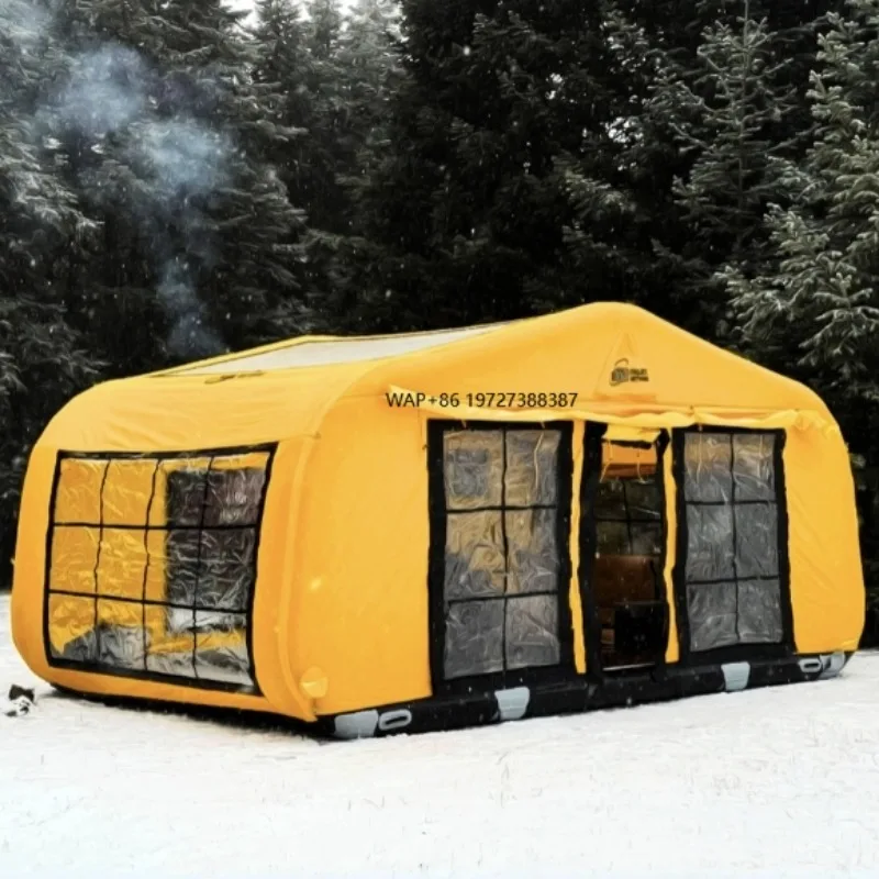 

Luxury Large Outdoor Waterproof Inflatable Camp Tent Heavy Duty Oxford Fabric With Air Pole Portable Air Pump for Camping