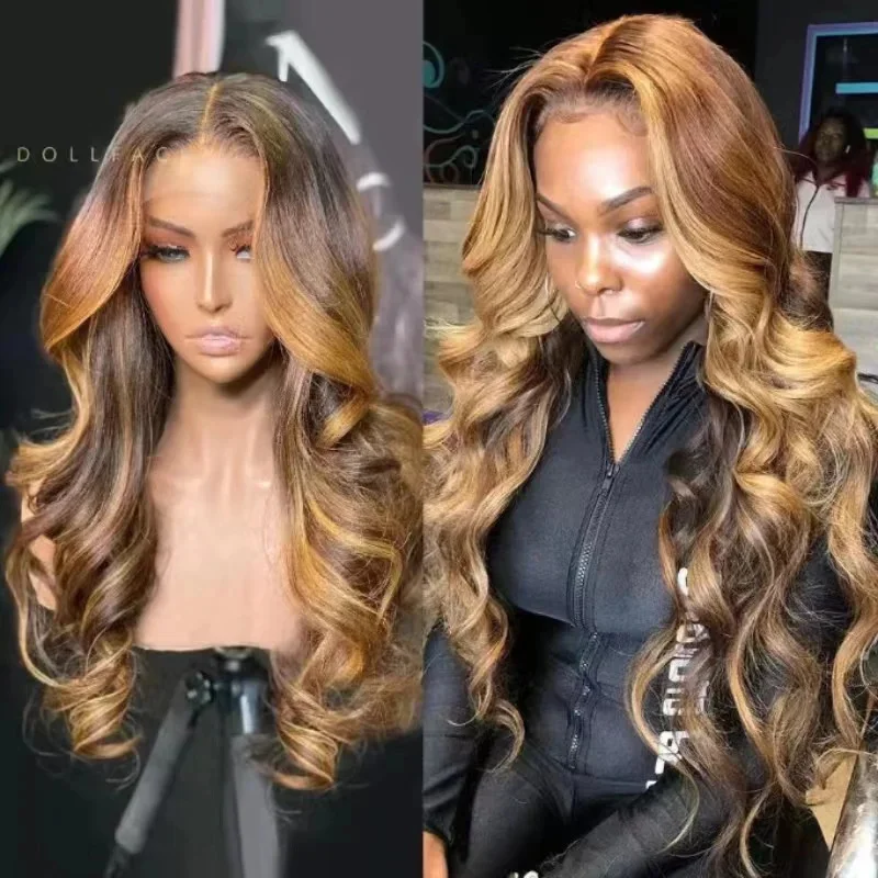 Podwójnie ciągnione Bouncy peruka Body Wave 13x4 HD koronkowe peruki z przodu dla kobiet brazylijski Remy ludzki włos koronkowe peruki z przodu