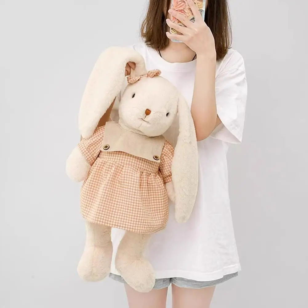 Giocattolo coniglietto di peluche marrone scuro da 50 cm - Coniglio soffice ultra morbido con orecchie lunghe, simpatico animale di peluche appeso per ragazze e regalo per bambini