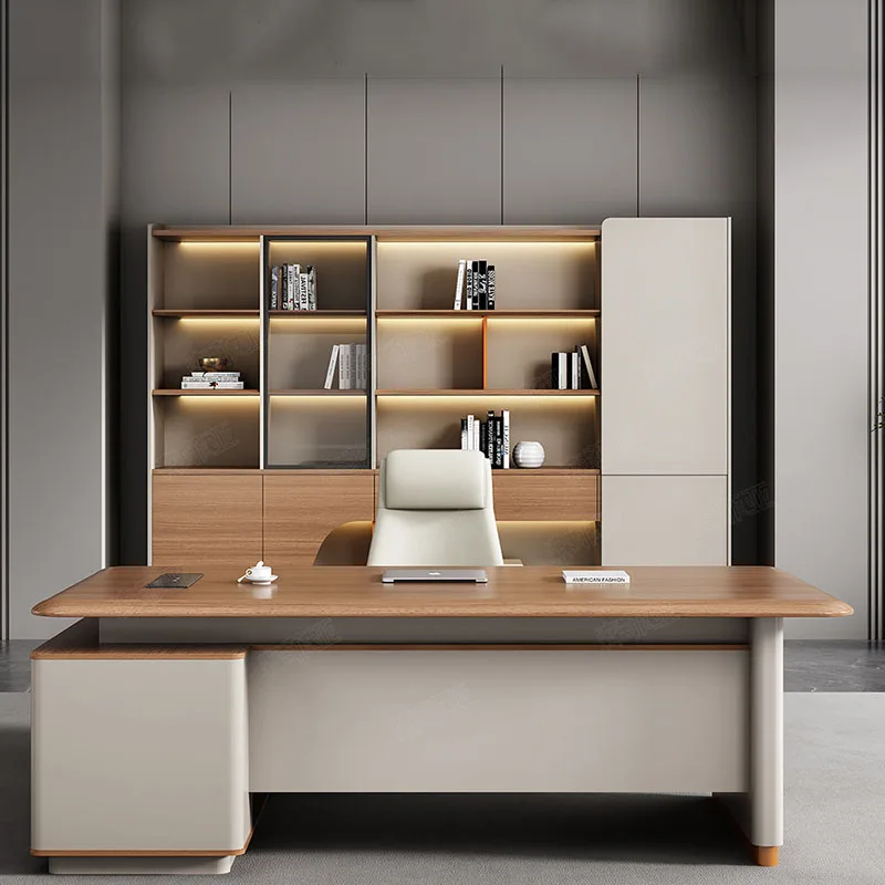 Creative Wooden Office Desk Study Modern Computer Standing Executive Office Desk Decoration Mesas Escritorio Home Furniture