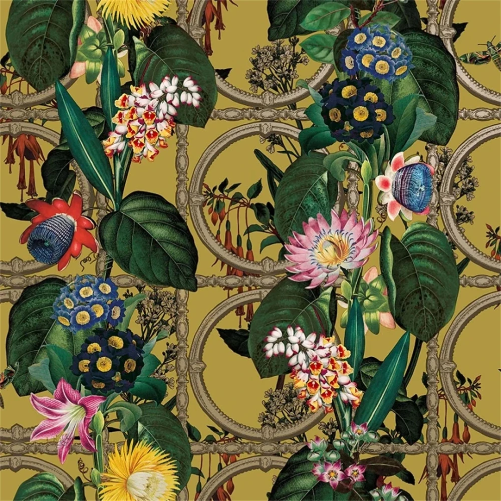 Custom papel de parede 3d vintage colored leaves wallpaper 3D murals living room TV background art wall papers home decor