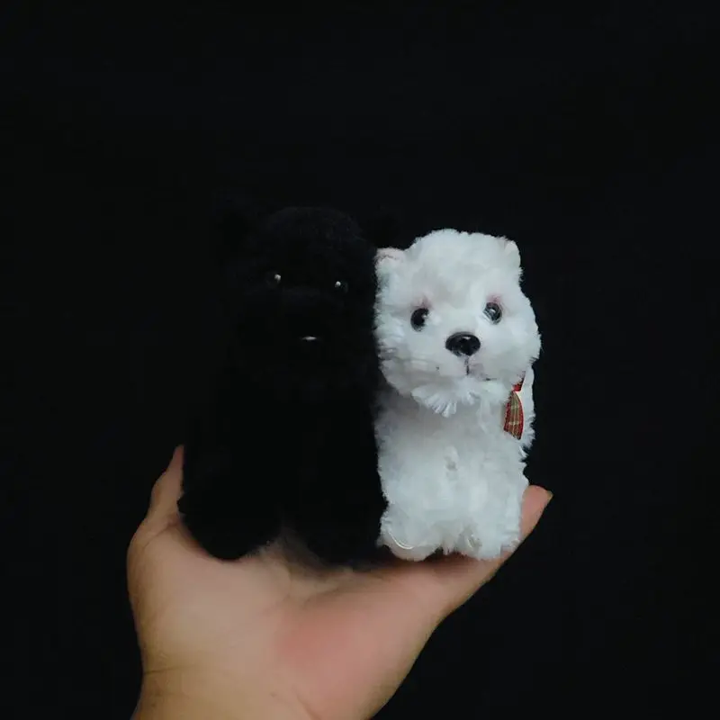 

Miniature Schnauzer Keychain Puppy Scottish Terrier Bag Charm Plush Sitting Height 11cm Kids Girl Birthday Gift