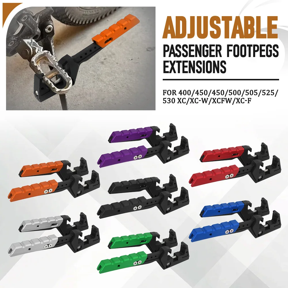 

For 400/450/450/500/505/525/530 XC/XC-W/XCFW/XC-F Motorcycle Accessories 110MM To 165MM Adjustable Passenger Footpegs Extensions