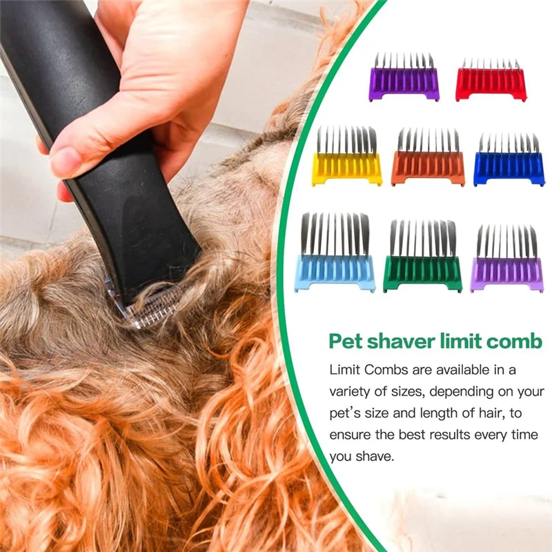 Stainless Steel 8-Color Hair Guide Comb Set For Waldorf ARCO 1854 Pet Shaver Electric Clipper Limit Animal Use