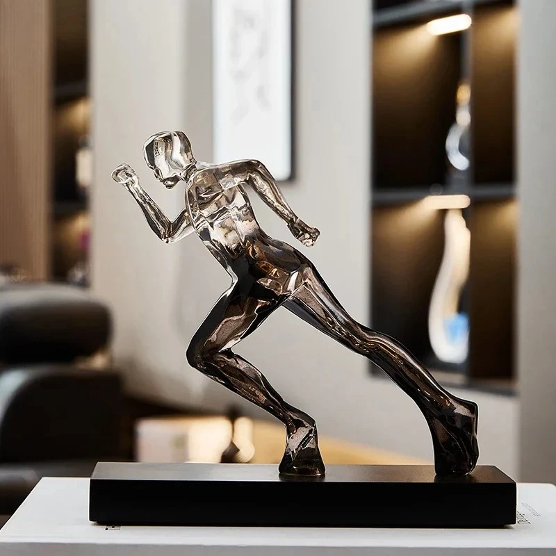 Running Sports Figures Artwork Statue Desk Decoration Ornaments Athlete Runner Character Resin Sculpture Room Aesthetics Decor