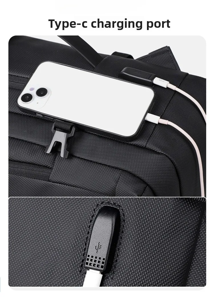 New Fashionable Men's Backpack, Multi-compartment Outdoor Sports Travel Bag, USB Port, Large-capacity Waterproof Computer Bag