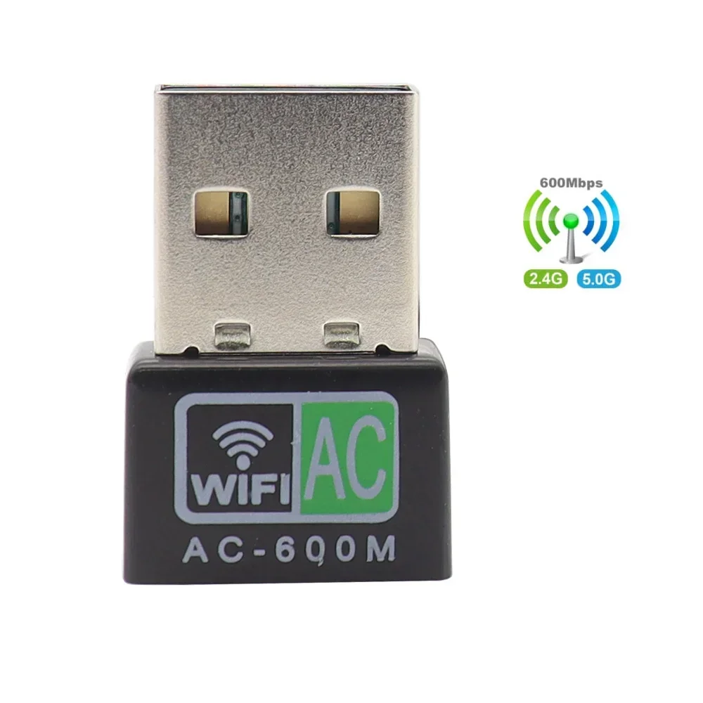 Adaptador Wifi USB de 600Mbps, tarjeta de red inalámbrica de 2,4G y 5GHz, antena Wi fi, receptor Wifi Ethernet
