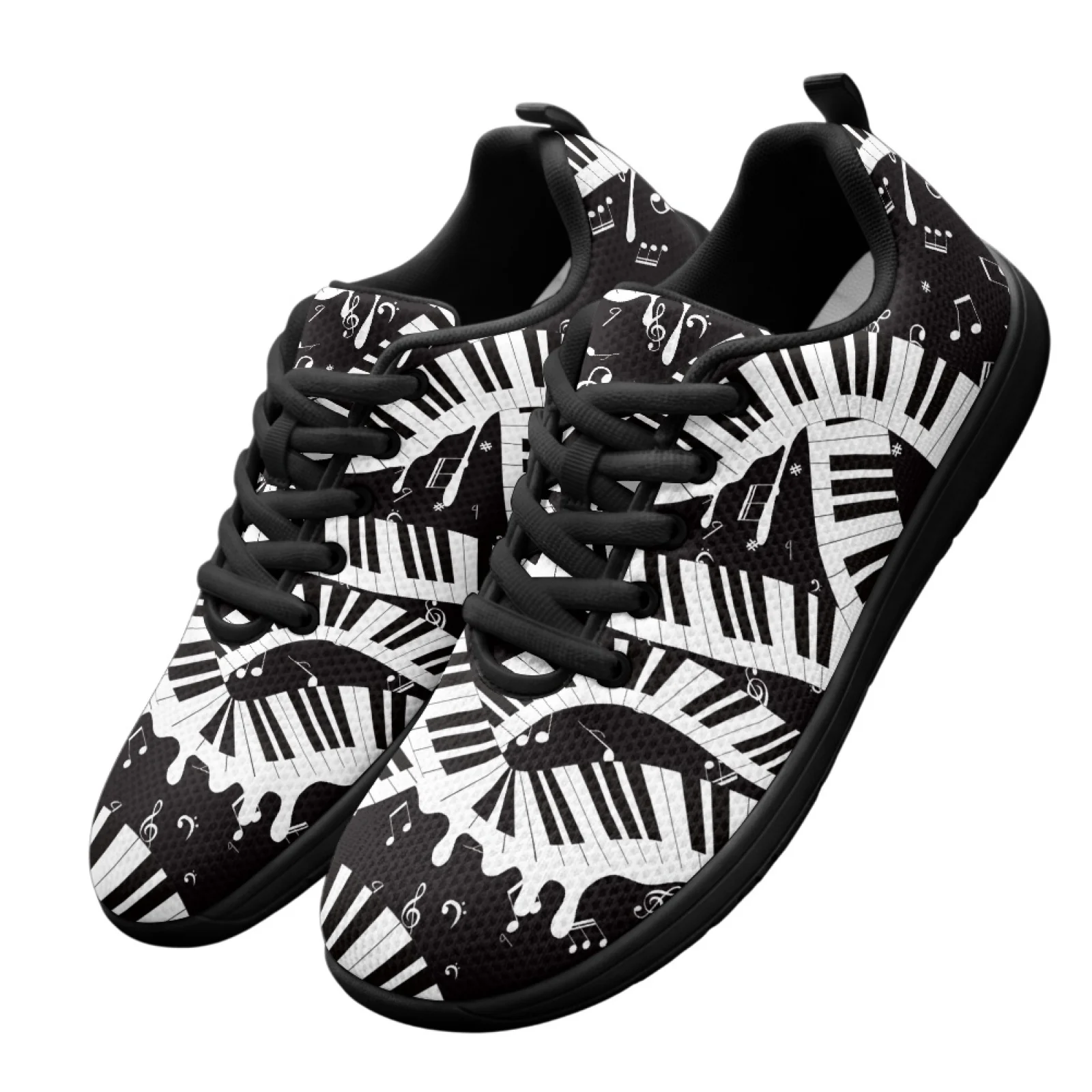 PENSTROLL Music Note Piano Fashion Sneakers Mesh & EVA Barefoot Shoes Lightweight Men's Wide Running Shoes for Business