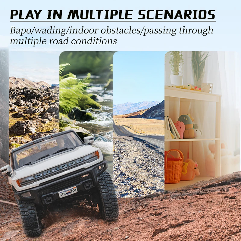 FMS New FCX18 Hummer Ev Car Shell 1/18 4WD RTR RC Electric Climbing Off Road Vehicle Remote Control Car Model Adult Boy Toy Gift