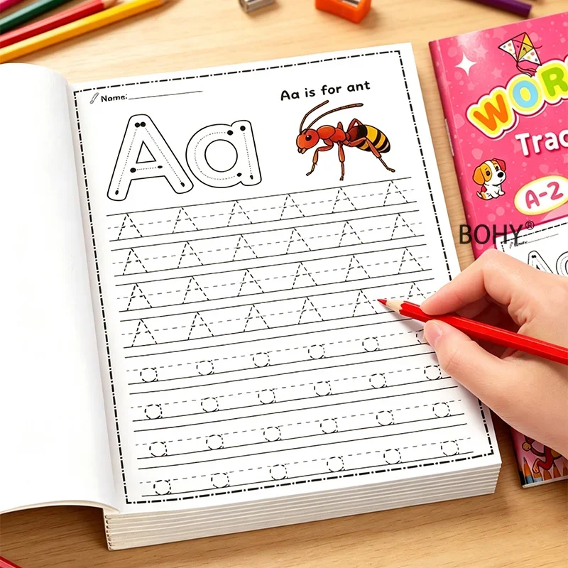 1 English Writing Training Homework Book for A-Z, 32 Pages of Exquisite Pages, Suitable for English Introductory Enlightenment