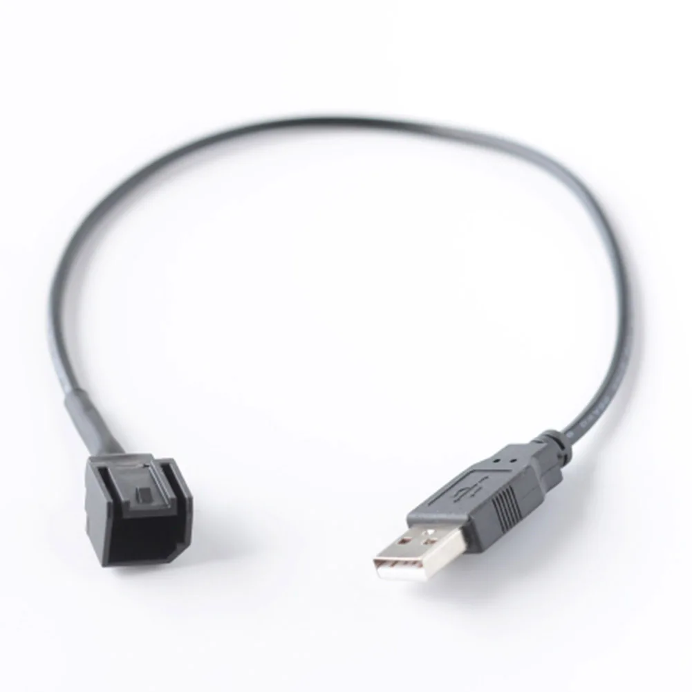 استخدام السيارة اتصال الراديو 20 سم كابل USB للسيارة شاحن USB ABSM المواد بلمسة نهائية سوداء سهلة التركيب غير قابلة للتشوه