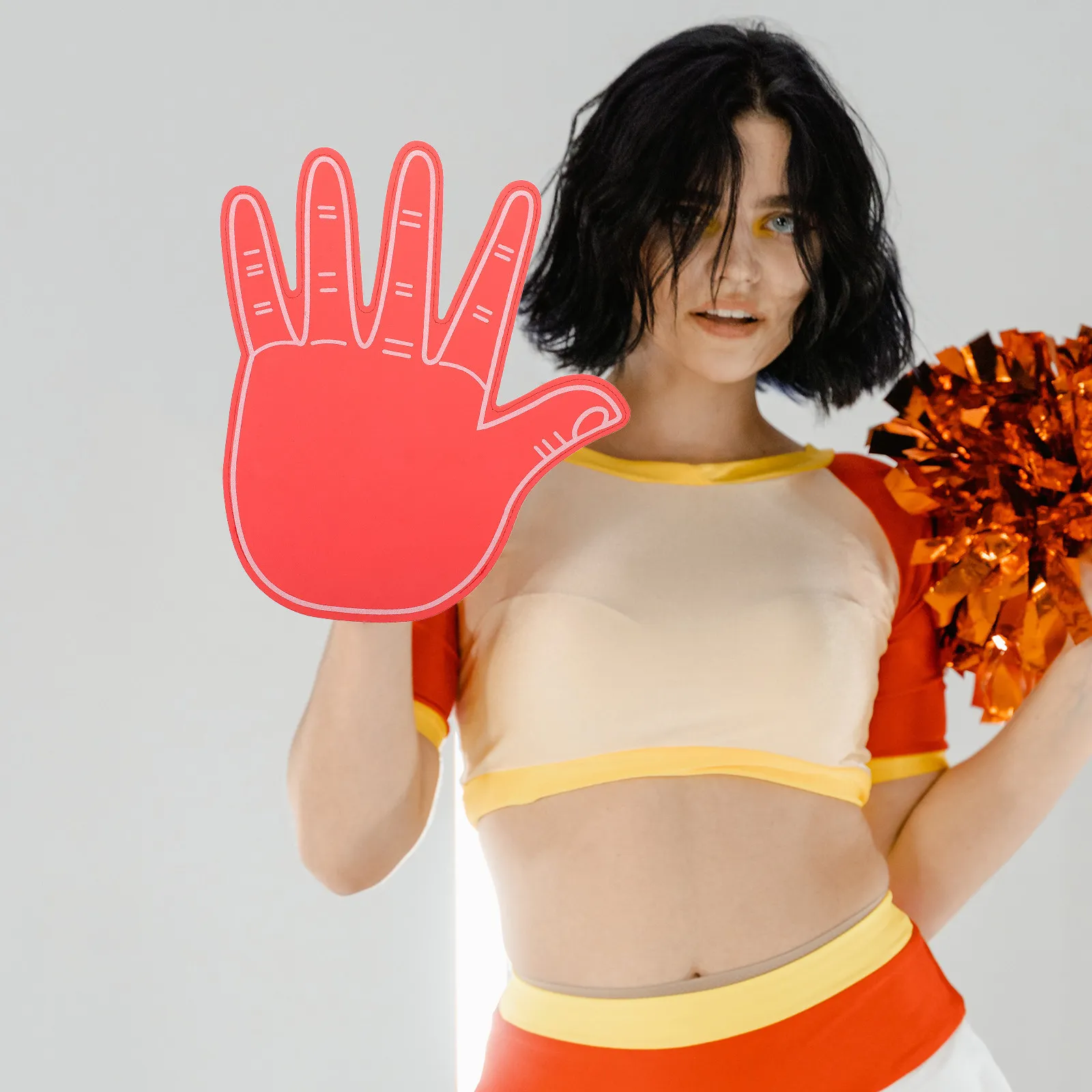 Giant Red Foam Hand Foam Finger Cheerleading Gloves for Sports Events Games School Celebration Football Fan Accessories