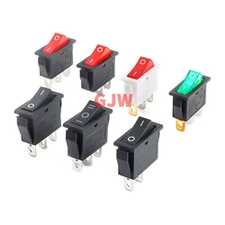 2PCS KCD3 With Light Power Switch 10A 250V AC 15A 125V AC 2/3 Pin SPDT KCD3 ON-OFF-ON 2/3 Position Boat Rocker Switch