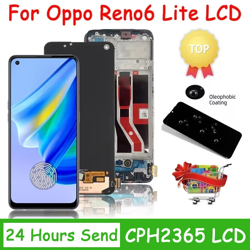 6.43\'\' New AMOLED For Oppo Reno6 Lite CPH2365 LCD Touch Screen Display For OPPO Reno 6 lite 6lite Assembly Display