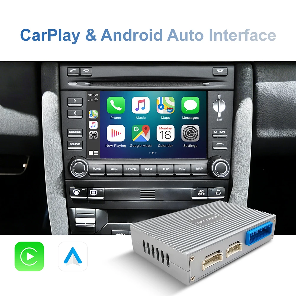 Kabelloses CarPlay Android Auto Nachrüstkit Decoder-Box für Porsche Cayenne Cayman Boxster Panamera PCM3.0