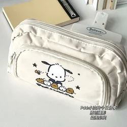 Pochaccos-estuche de lápices Kawaii para niñas y niños, bolsa para bolígrafos, caja de lápices para estudiantes, organizador de papelería, suministros escolares